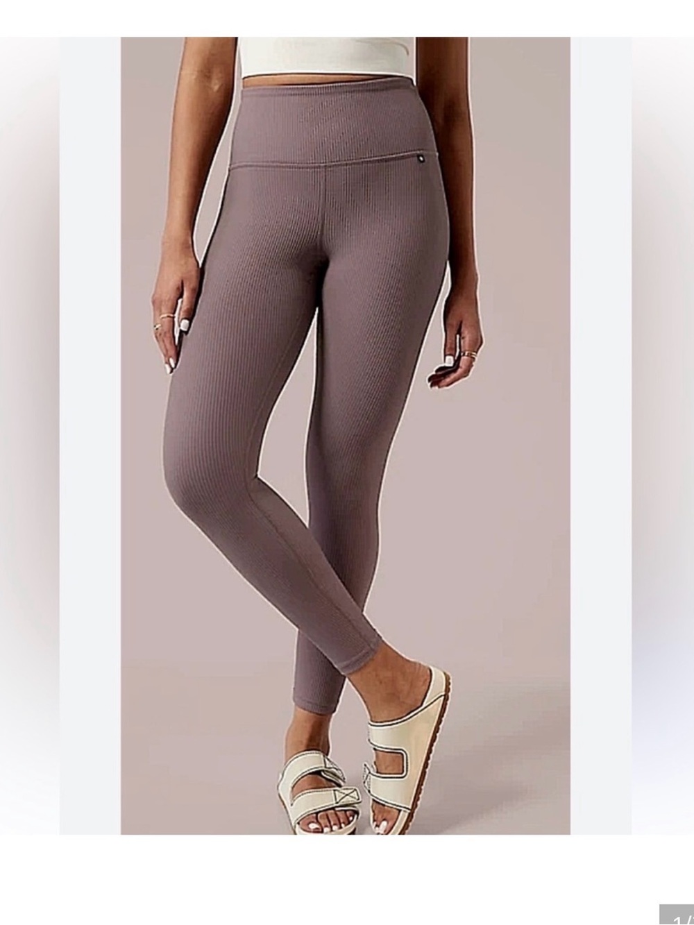 Athleta Ribbed High-Waist Alicia Keys Leggings in Mauve